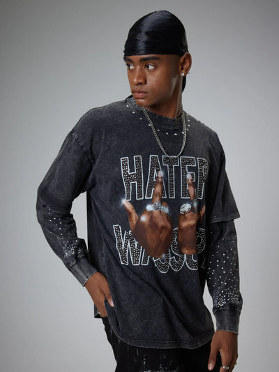 Diamond Hand Gesture Graphic Longsleeve-287