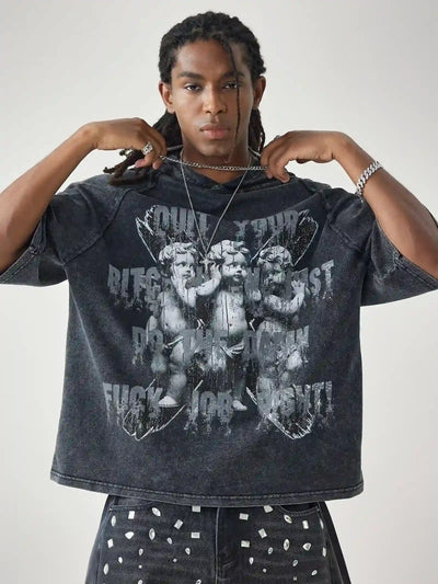 Fallen Cherubs Speak Not – Hooded T-shirt-187