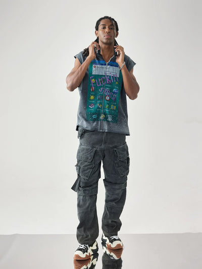 Pixel Breakdown Hooded T-shirt-188