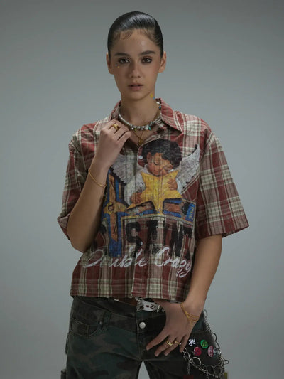 L.A. Grunge Cracked Cherub Shirt-427