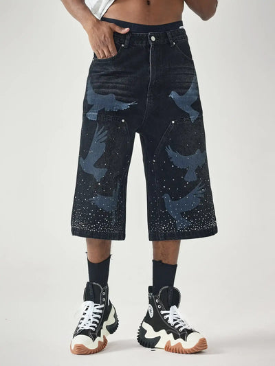 Wings of Freedom Denim Shorts-195