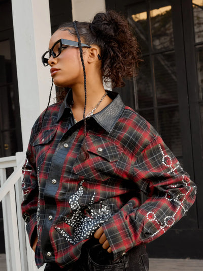 Fire Check Bling shirt-380