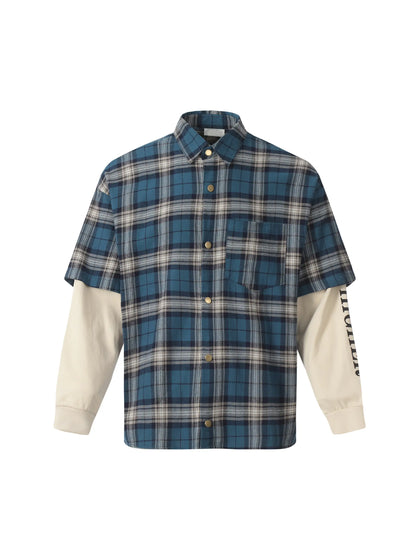 Layered Plaid Shirt-S1130