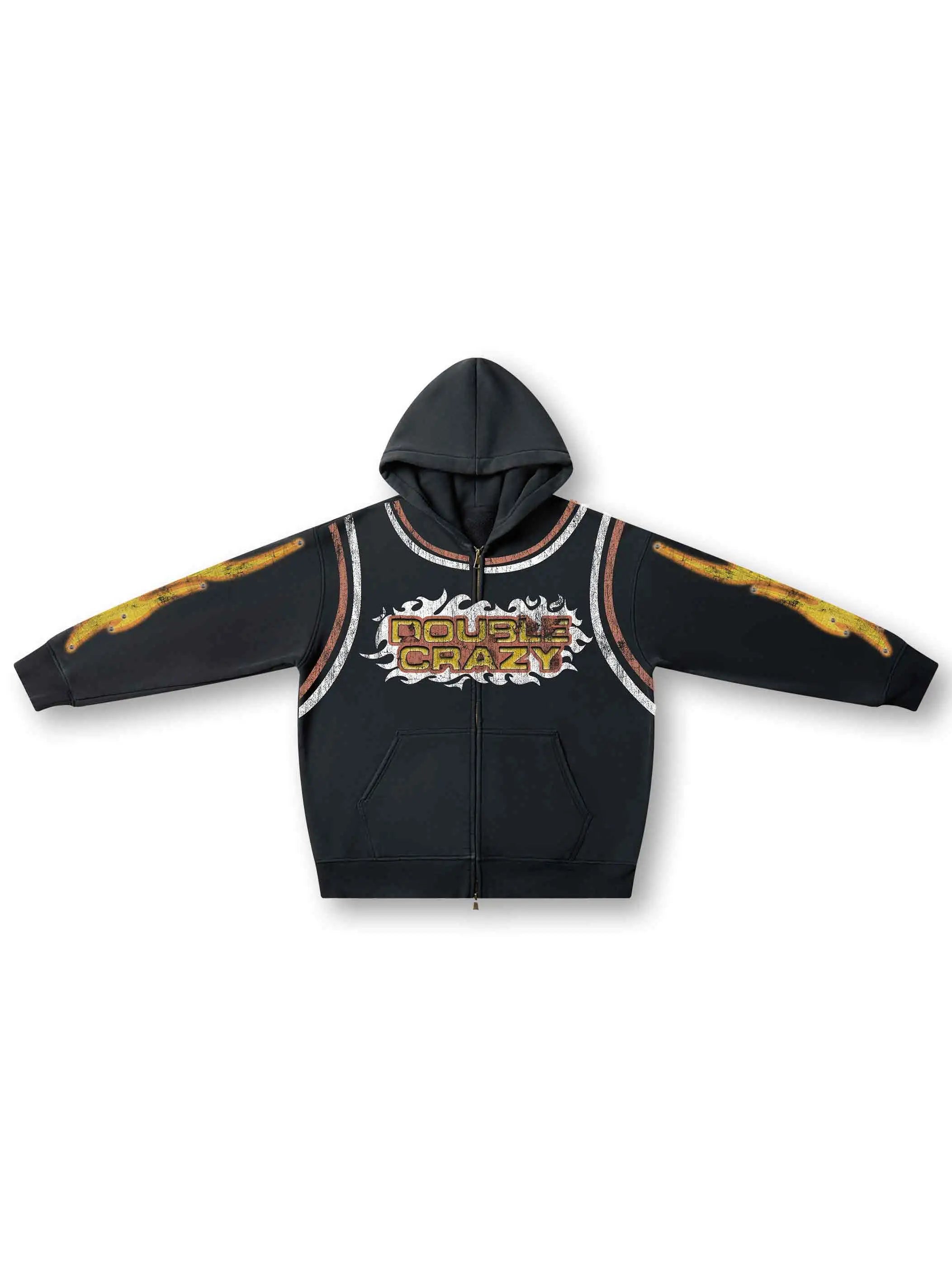 Flame Burst Zip Hoodie-379
