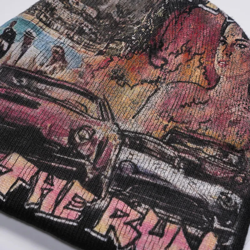 Vintage Flame Poster Beanie-708