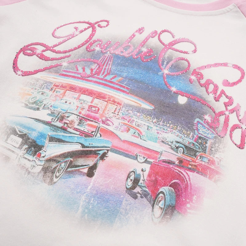 Bling Retro Car L/S Raglan-717