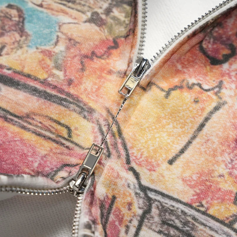 Faded Retro Car Zip Hoodie-706