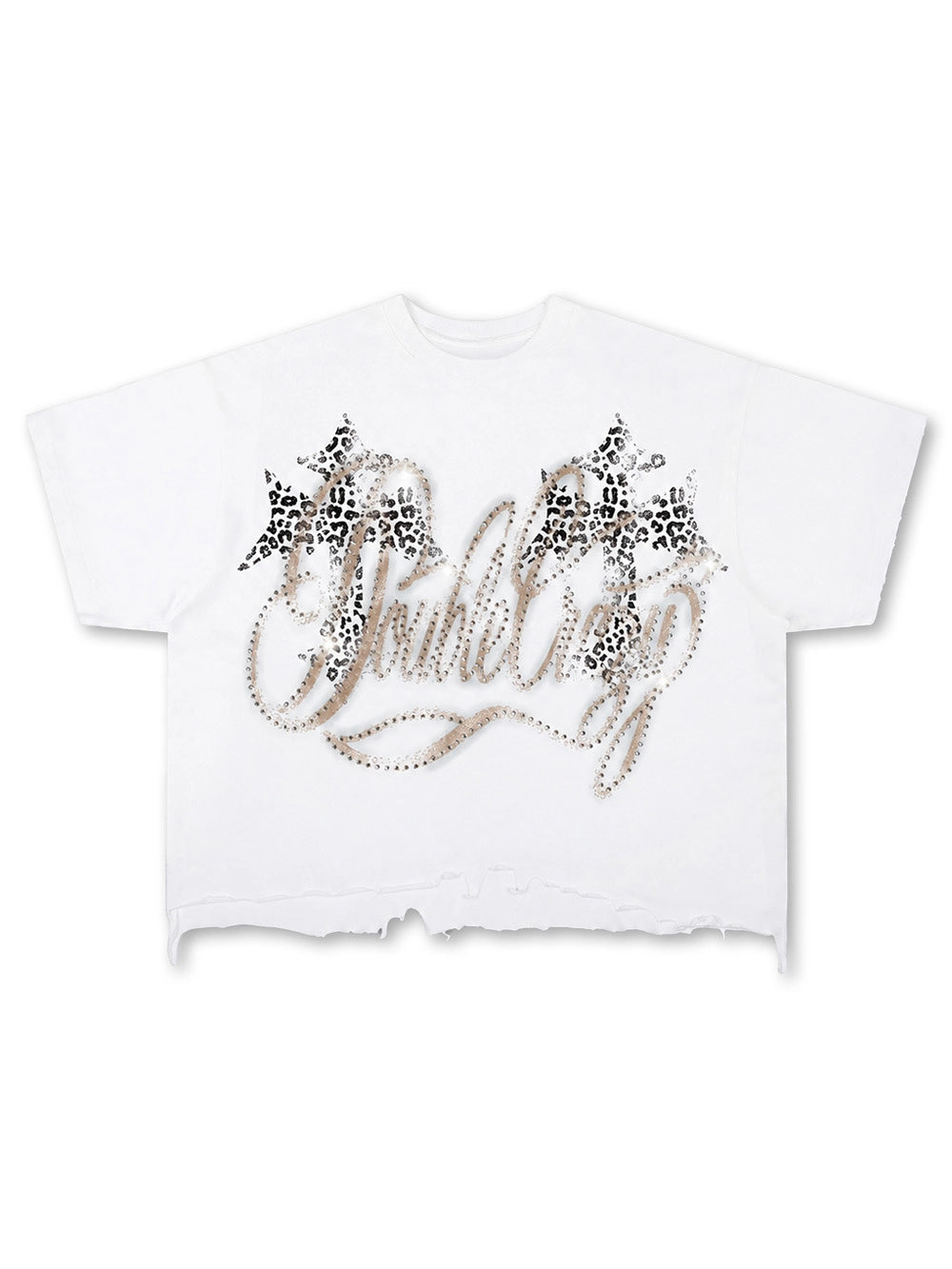 T-shirt graphique avec logo en strass-421