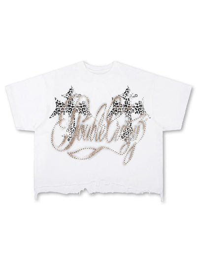 Camiseta Gráfica con Logo de Diamantes de Imitación-421