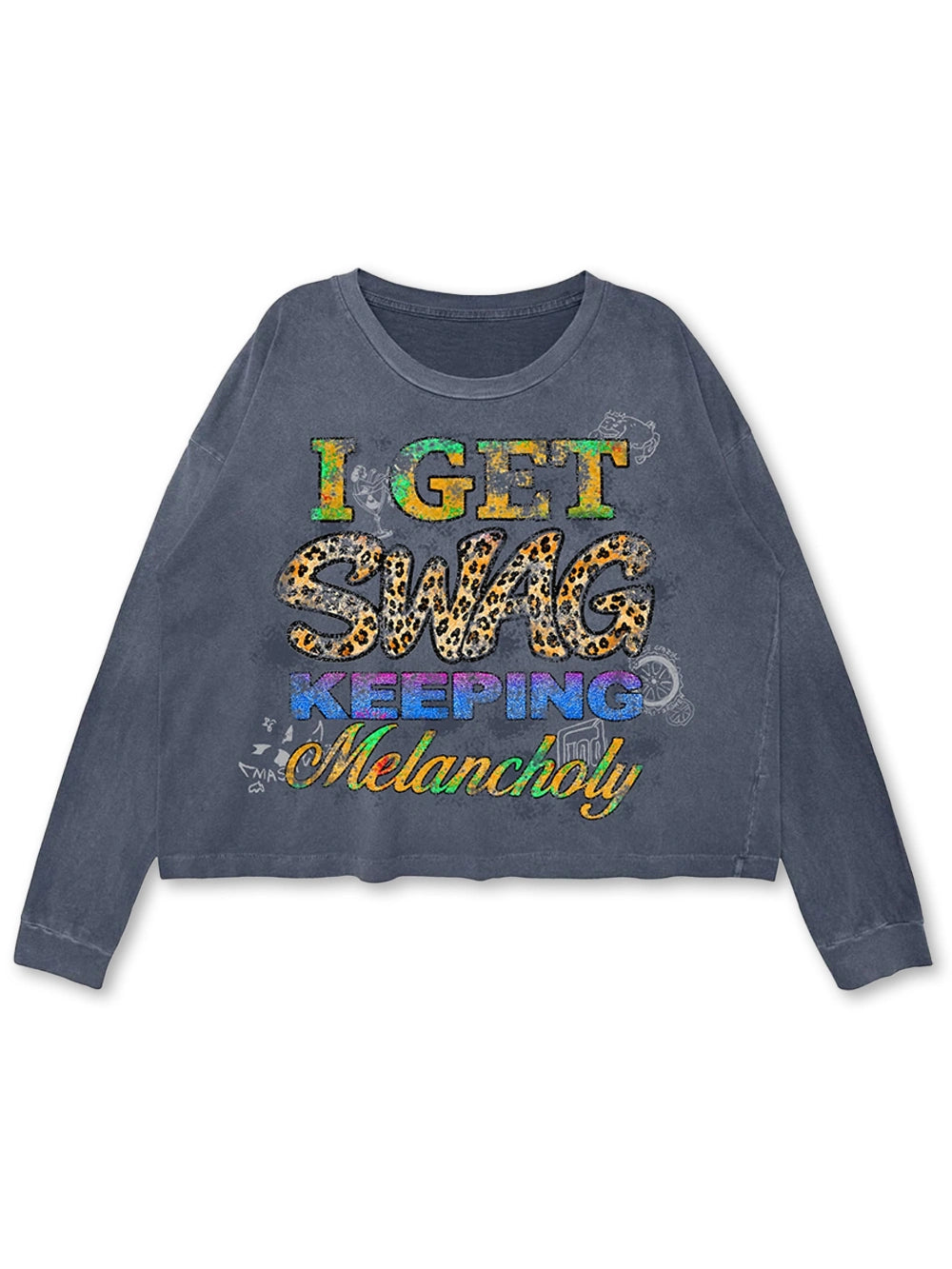 Faded Melancholy Quote Boxy L/S -737