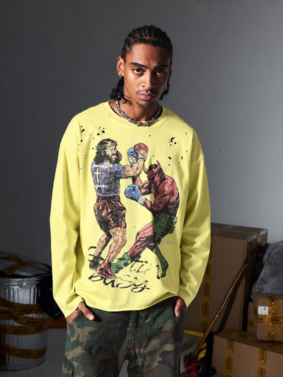 Vintage Painted Jesus L/S-748