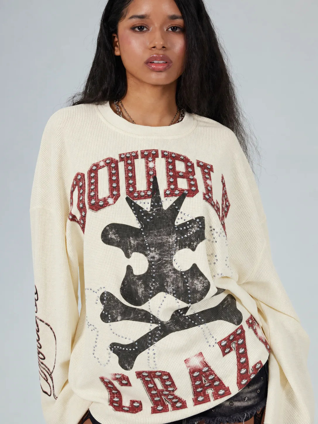 Manches longues motifs Crânes et tibias - Grunge sombre L/S-685