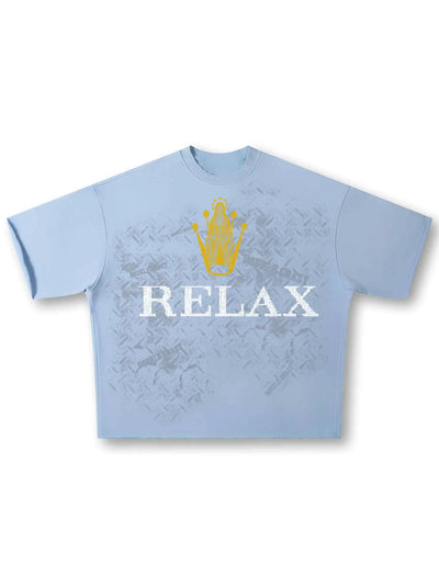 Boxy Relax Cracked Graphic Tee-431