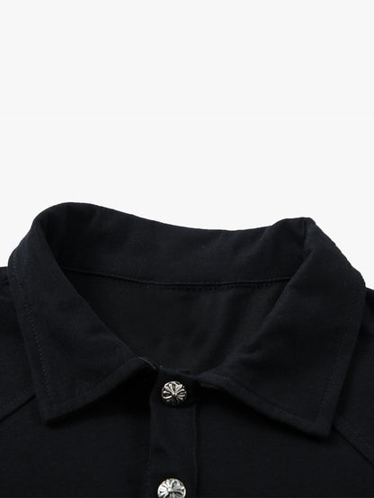Minimalist Black Polo Streetwear Tee-S1028