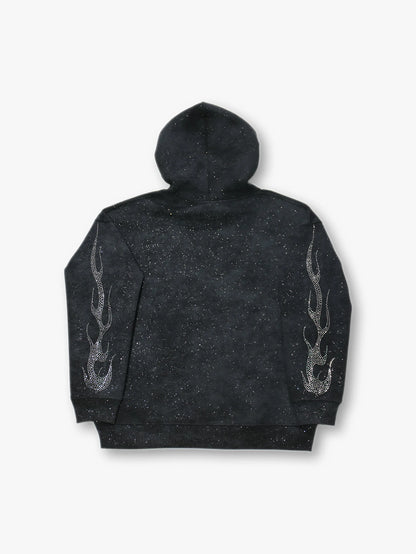 DOUBLECRAZY Flame Man Diamond Gradient Vintage Hoodie - 043