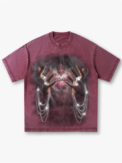 Neon Crown Heart T-shirt-228