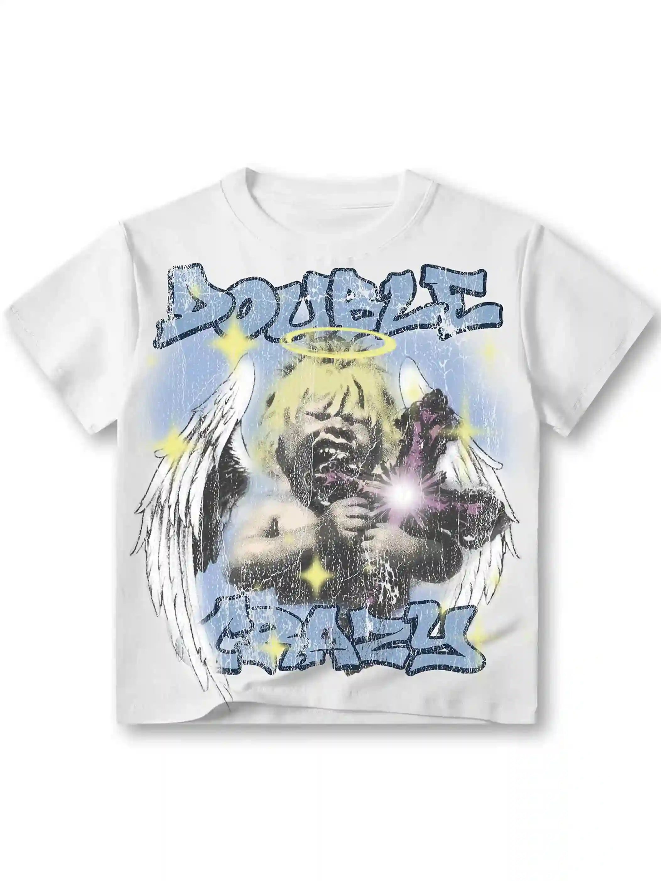 Boxy Grunge Cracked Angel Tee-434