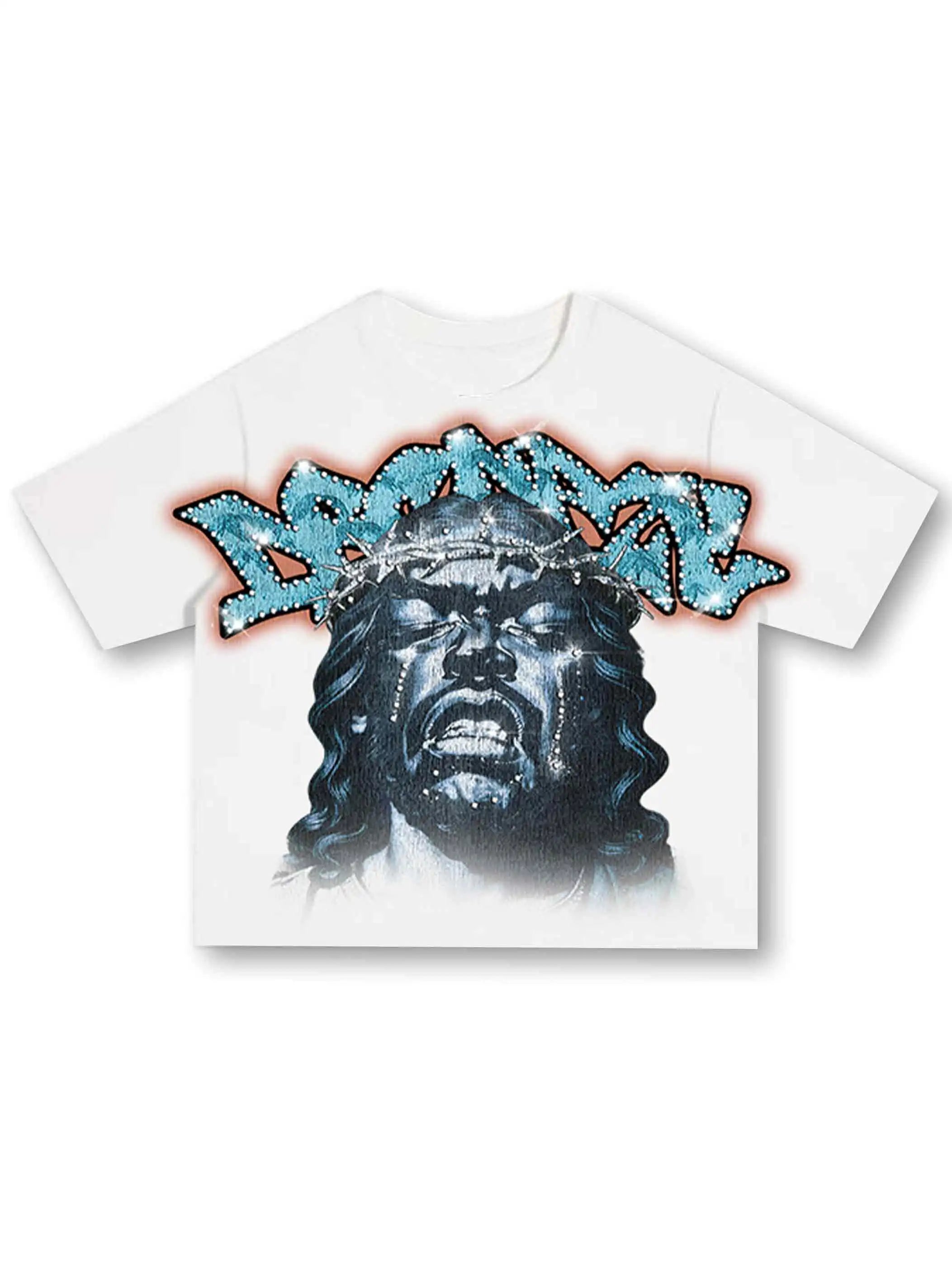 Bling Crying Jesus Graphic Tee-529