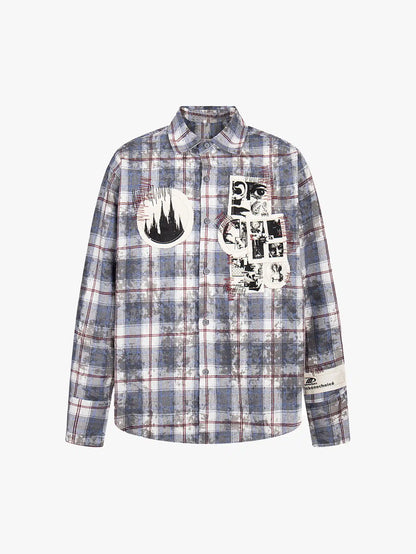 Graphic Plaid Street Shirt -s958