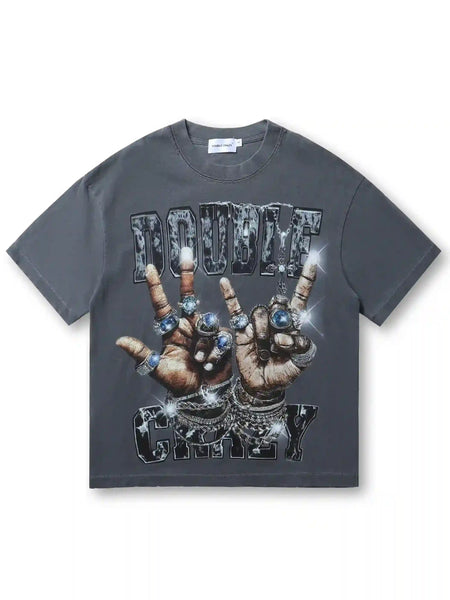 Handprint Street T-shirt-232丨DoubleCrazy