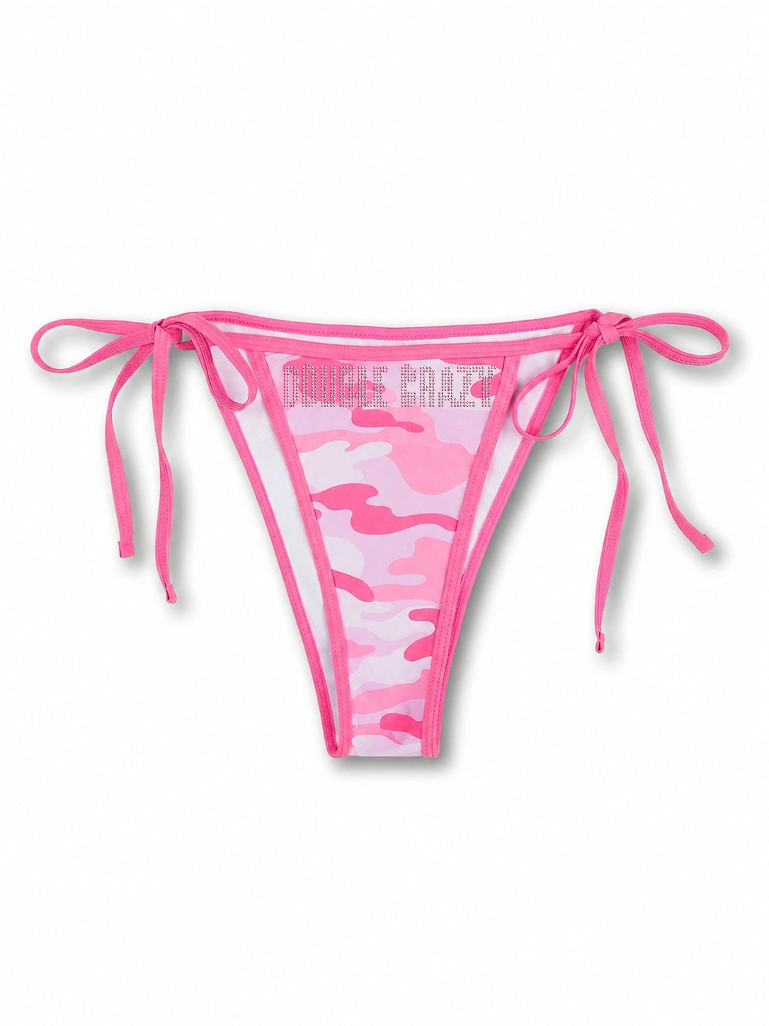 Ensemble de bikini camouflage rose avec strass - 653