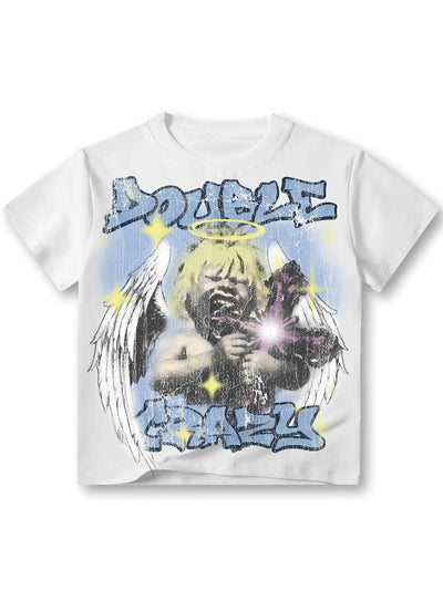 Boxy Grunge Cracked Angel Tee-434