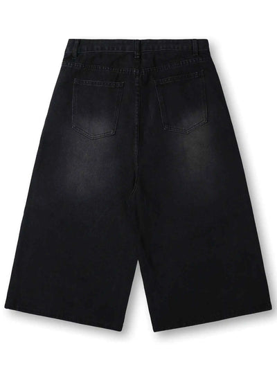 Rhinestone Cross Denim Pants-358