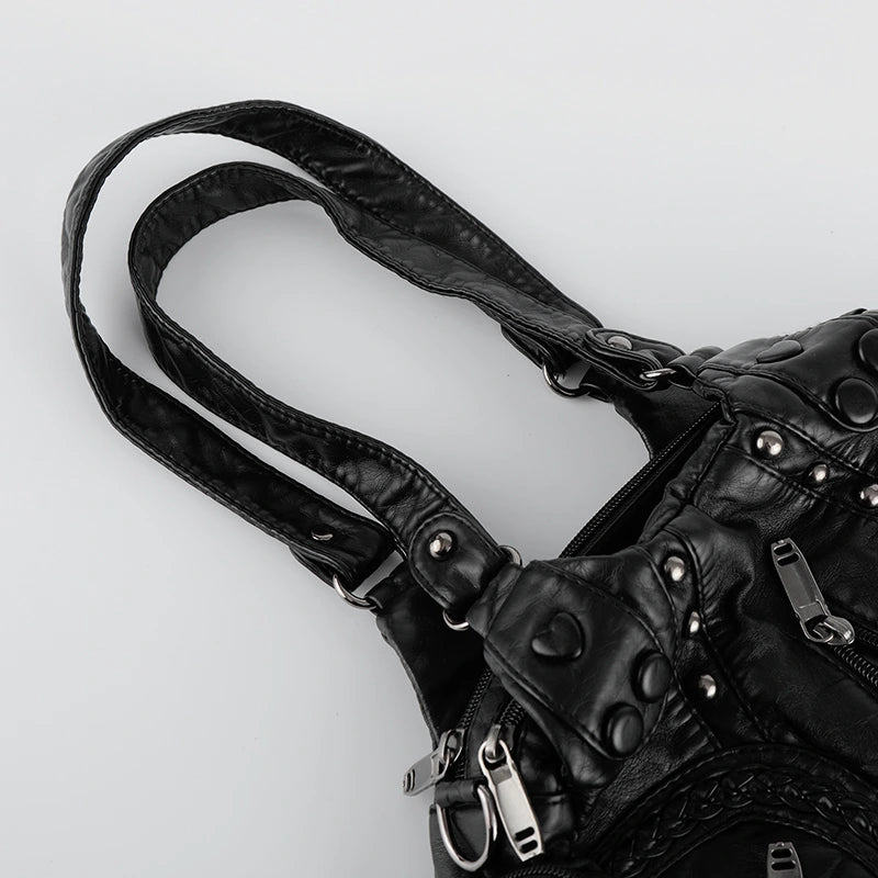 Sac hobo multi-zip Moto Grunge-S1223