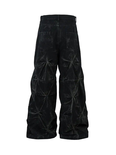 Pantalon en jean matelassé taille haute-S928