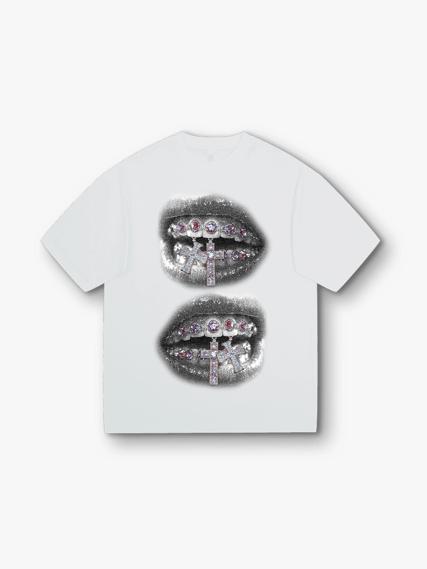 Blinged Cross Grill T-shirt -057