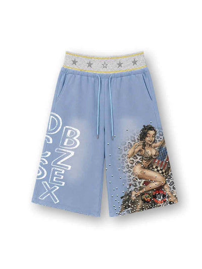 Faded Pin Up Layered Jorts-664
