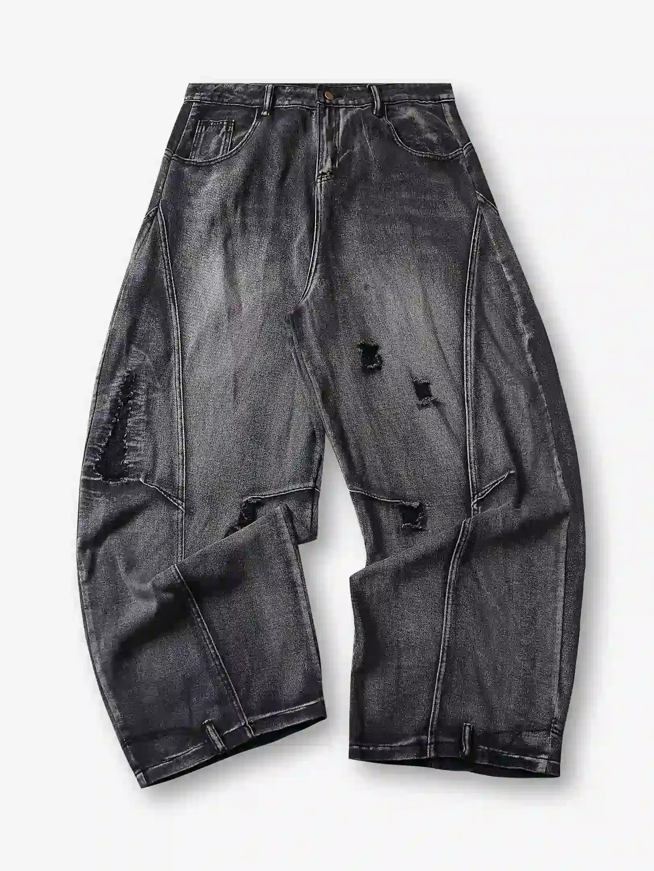 Dark Wash Distress Jeans - S131