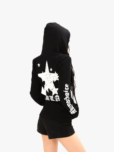 Gothic Star Punk Slim Hoodie Jacket-S1104