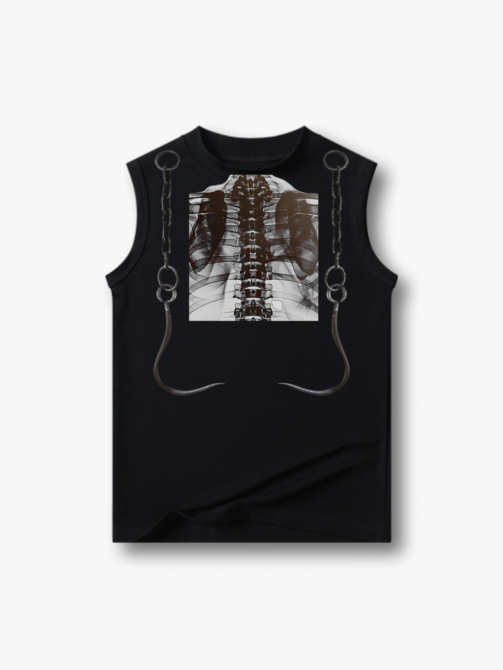X-Ray Spine Chain Sleeveless Shirt-209