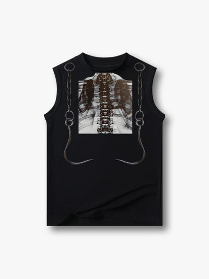 X-Ray Spine Chain Sleeveless Shirt-209