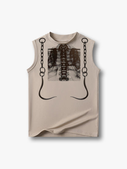 X-Ray Spine Chain Sleeveless Shirt-209