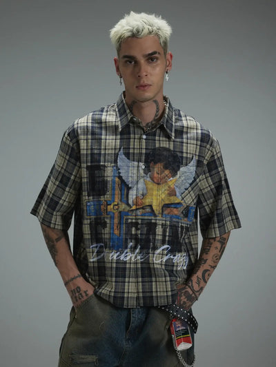 L.A. Grunge Cracked Cherub Shirt-427