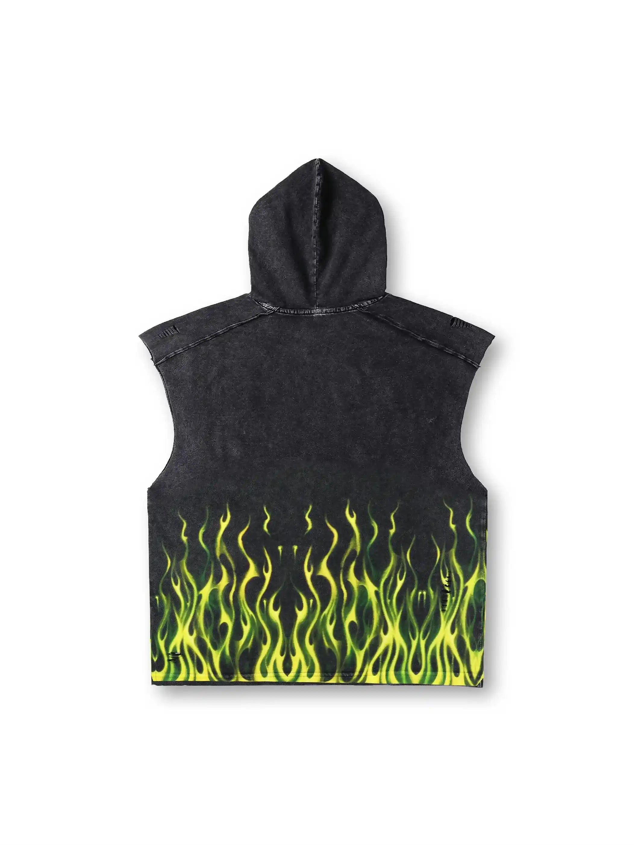 Angel Flame Graphic Hooded Vest-220
