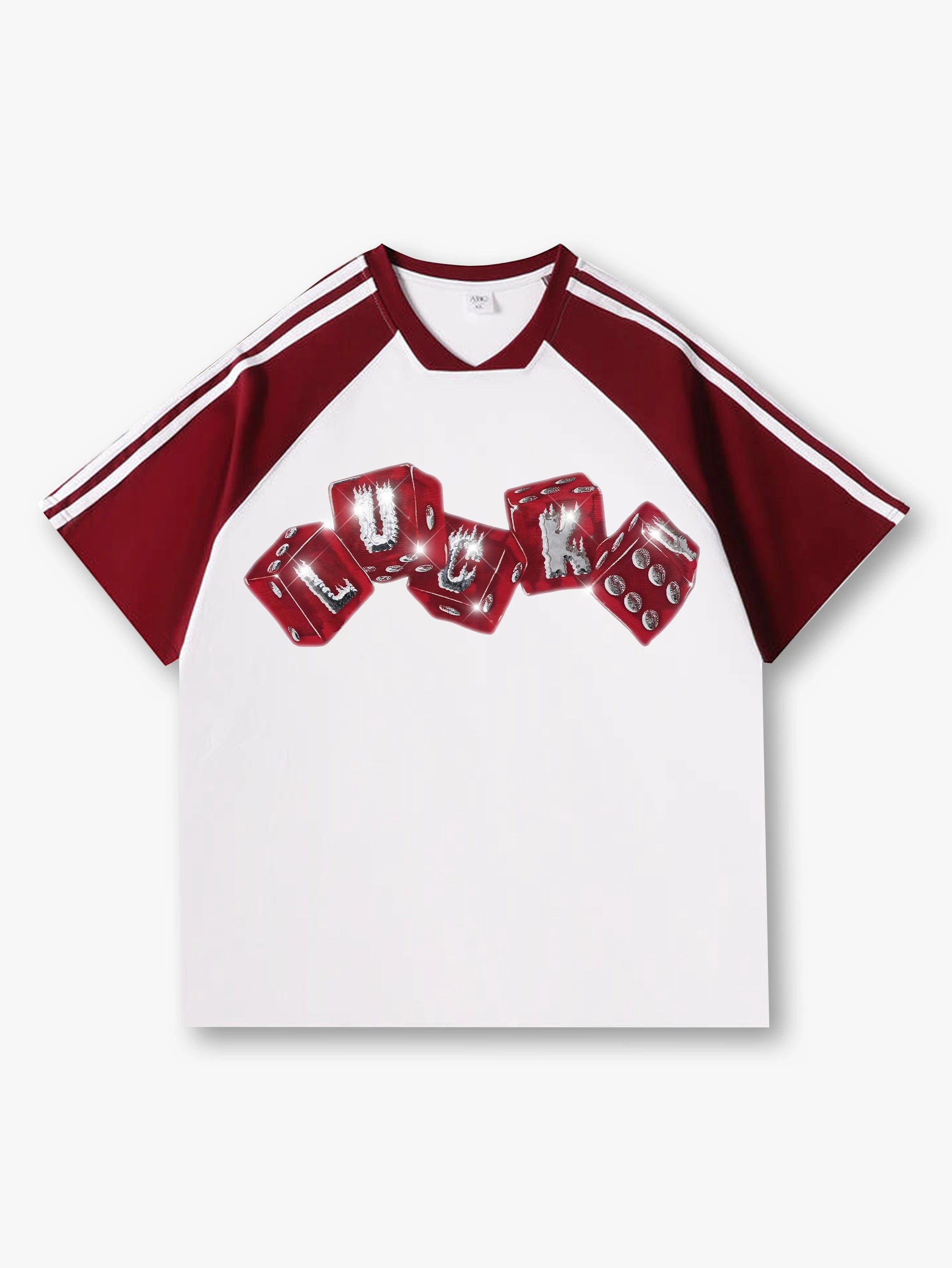 Lucky Dice Raglan Sleeve Streetwear T-shirt-221