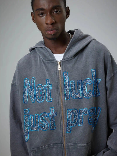 Sudadera con capucha Diamond Graffiti Sin Suerte Solo Reza-069L