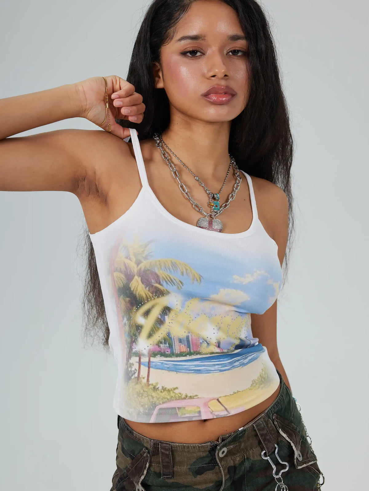 Bling Beach Pink Car Cami-665