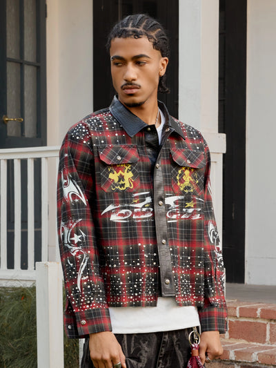 Fire Check Bling shirt-375