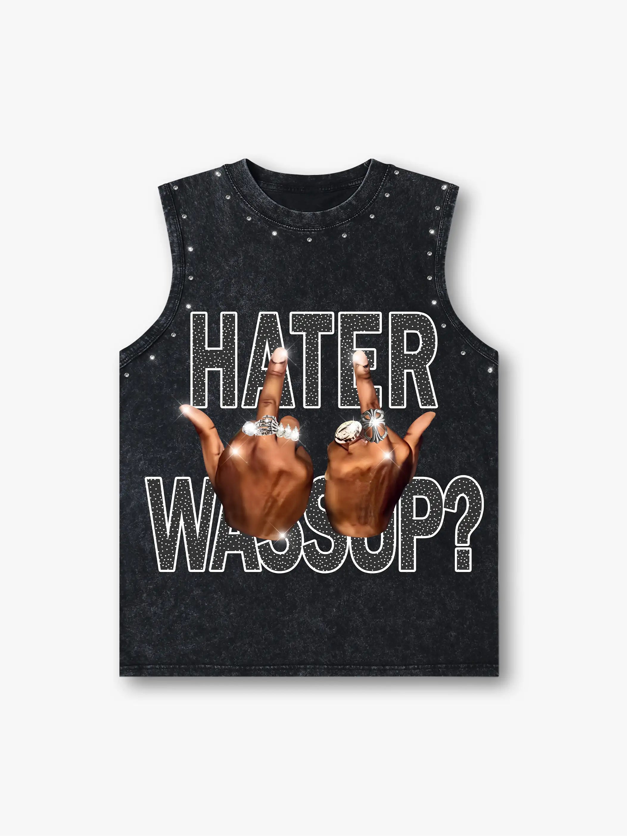 Street Bling Double Finger HATER Vest-244