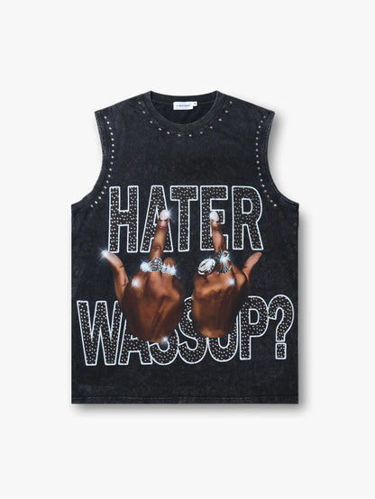 Street Bling Double Finger HATER Vest-244