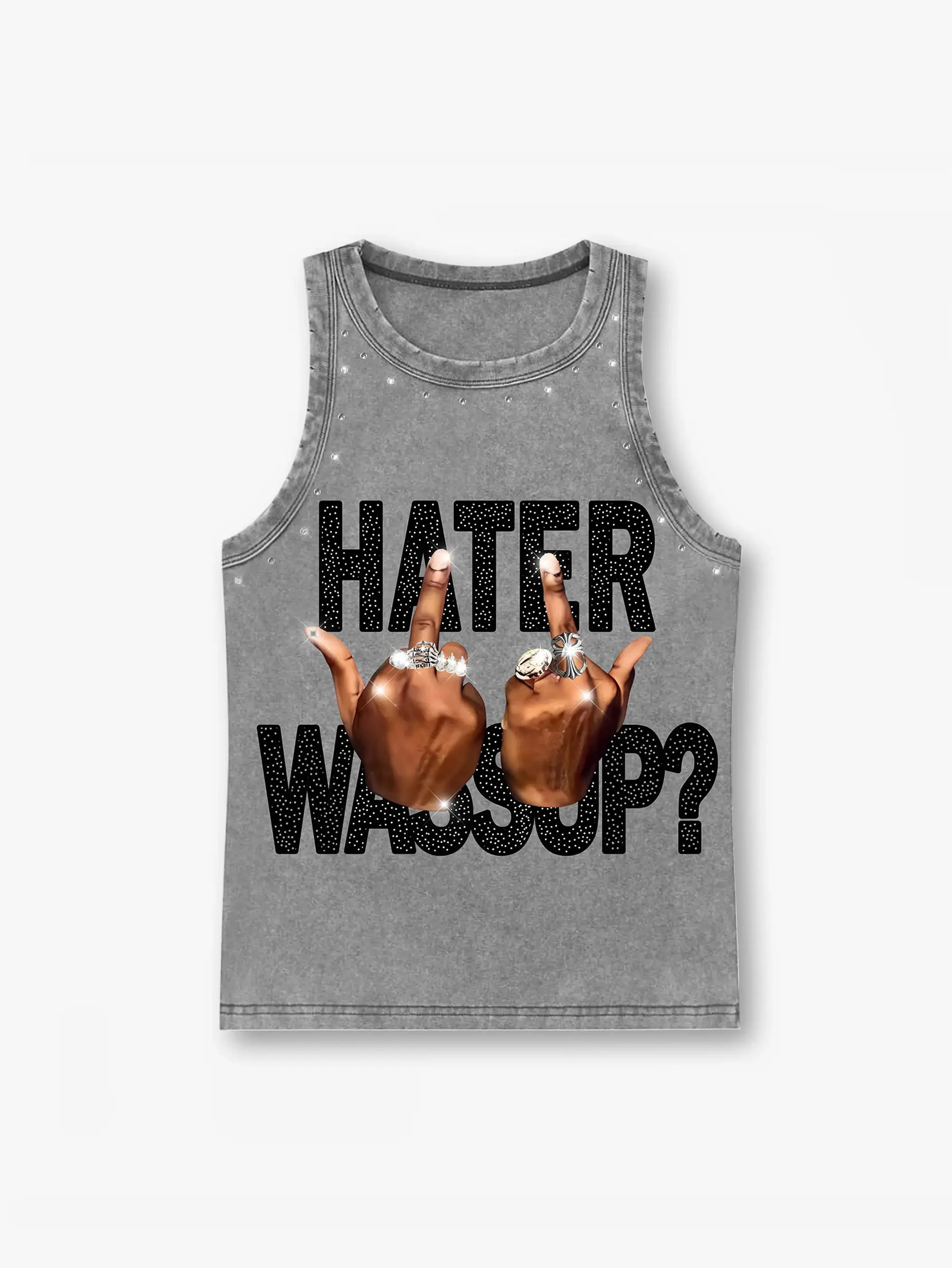 Pink Bling Middle Finger Vest-249