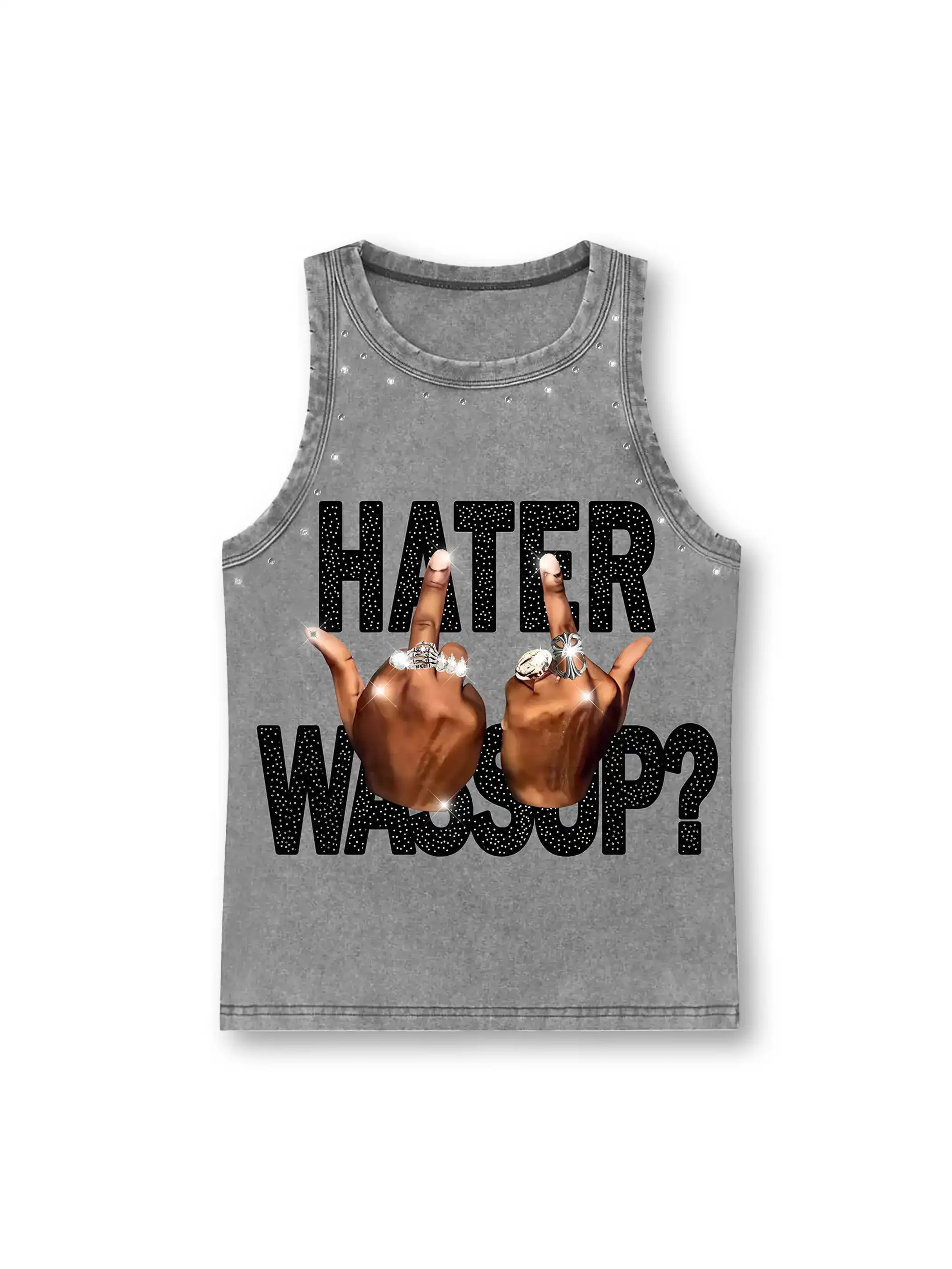 Pink Bling Middle Finger Vest-249