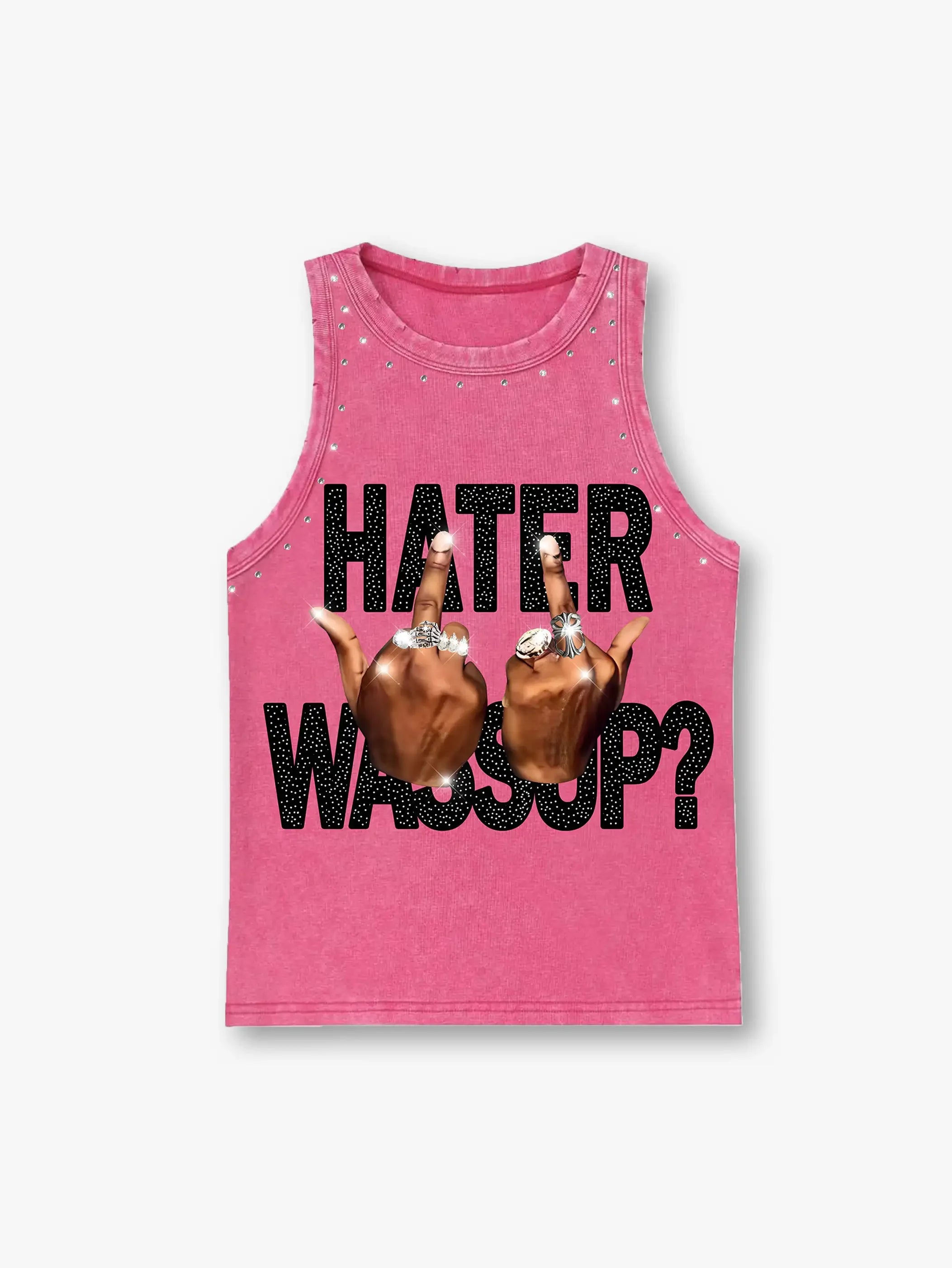 Pink Bling Middle Finger Vest-249
