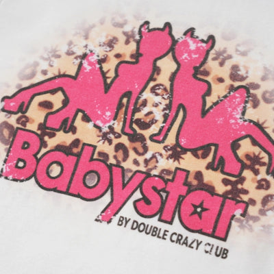 T-shirt court léopard motif fille diabolique bébé-651