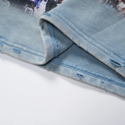 Distressed Concert Boxy Hoodie-718