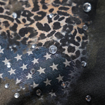 Bling Leopard Camo Raw Shorts-727